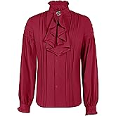 Runcati Mens Pirate Medieval Shirts Ruffle Steampunk Victorian Cosplay Costume Gothic Renaissance Shirt Viking Tops