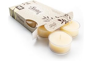 SHORTIE'S CANDLE COMPANY Vanilla Bean Premium Tealight Candles - 6 Beige Highly Scented Tea Lights - Beautiful Candlelight - Made in The USA - Bakery & Food Collection
