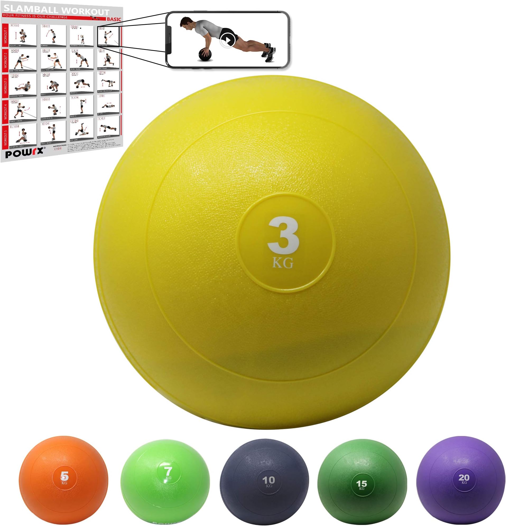 Powrx Slam Ball-Slam Medicine Ball -Trendy Colours