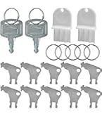 6pcs Paper Towel Dispenser Key, Plastic & Metal Toilet Paper Tissue Dispenser Key Replacement With 6pcs Key Rings Compatible With Waffle Georgia Pacific For Maintenance Professionals