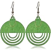 Ricarmo Bohemian Vintage Gold Alloy Circle Hollow Lightweight Hook Earrings Boho Retro Handmade Chandelier Disc Dangle Drop Earrings For Women Jewelry Gift