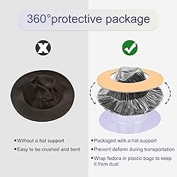 Wide Brim Fedora Hats for Women & Men Classic Dress
