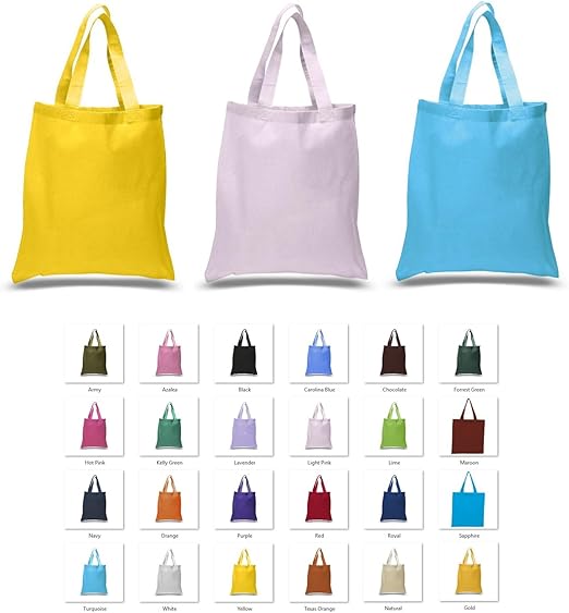 Amazon Com 12 Assorted Cotton Tote Bags 15 X 16 Standard Size
