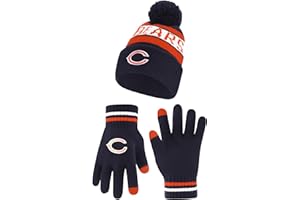 Ultra Game Adults NFL Official Super Soft Winter Beanie Knit Hat With Warm Touch Screen Gloves