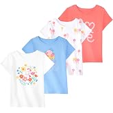 Garanimals Baby &amp; Toddler Girl T-Shirt, Size 0-6T, Multi-Pack | Short Sleeve Tees, Kids Casual Crew Neck, Solids, Graphics, and Patterns, Pull-On Top, OEKO-TEX Standard 100 Certified