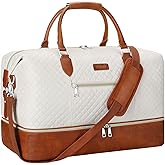 Weekender Bag for Women, Travel Duffel Bag Carry On Overnight Bag with Shoe Compartment Large Nylon Travel Weekend Tote Bag
