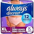 Always Discreet Incontinence Underwear for Women, Maximum, Classic, Count 45 Size XL - 3 Set
