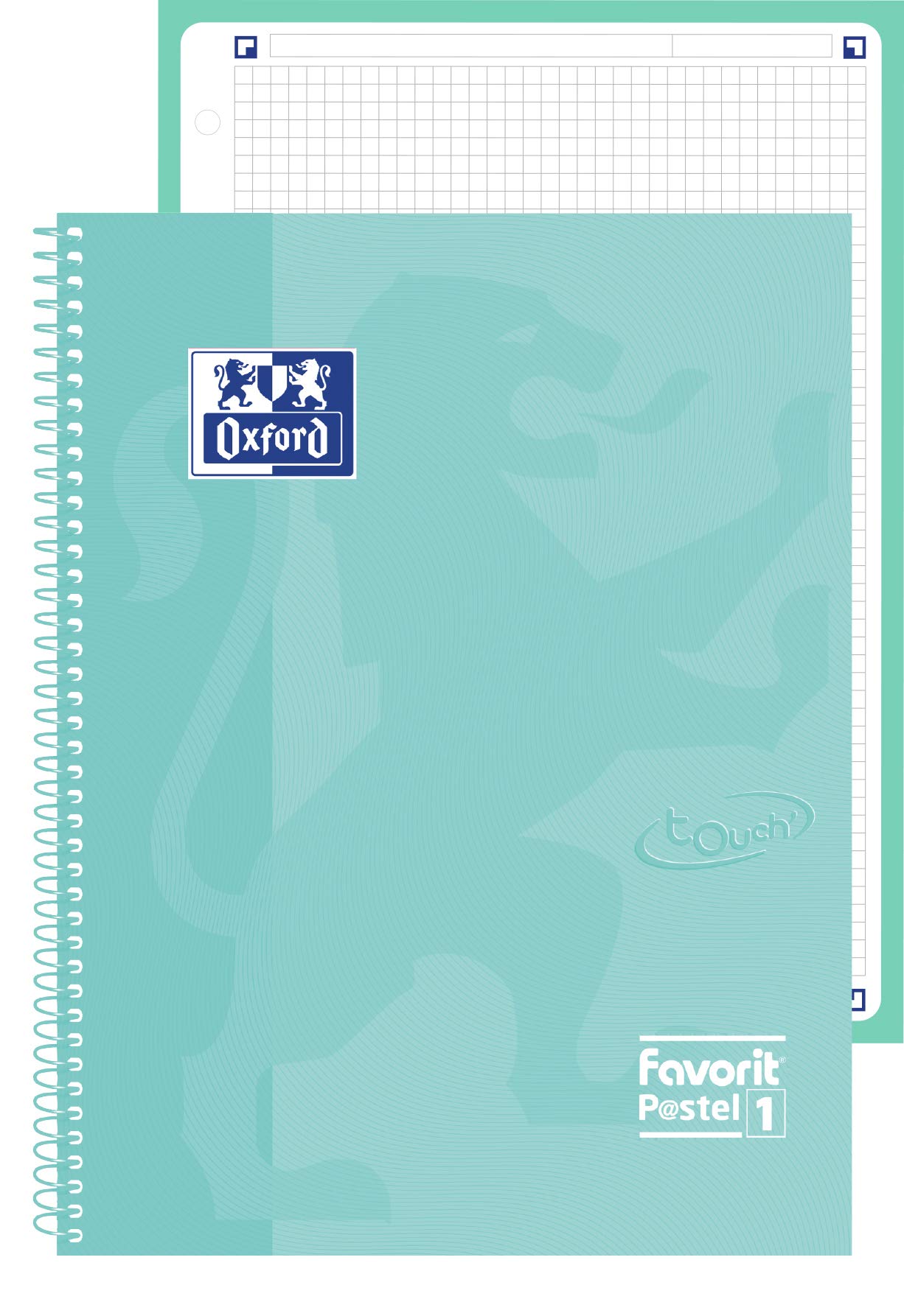 Favorit Oxford 400115568 Maxi Spiral Notebook P@stel1 Squares, Ruling 5 mm, Pastel Blue โ image 1