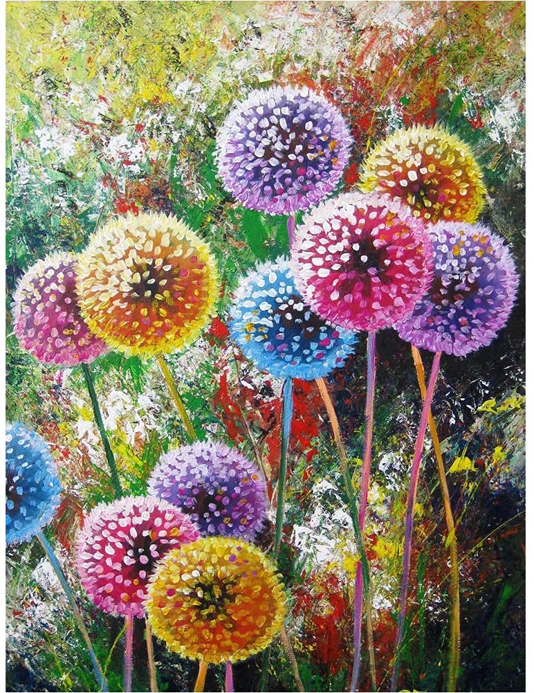 U/D 5D Diamond Painting Full Drill Round Rhinestone Embroidery Cross Stitch DIY London Big Ben London Bridge Kits for Adult Beginner fit for Home Wall Decoration,30 X 40cm (Flowers)