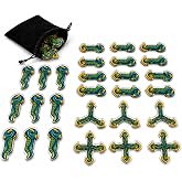 GuarditechProX 28-Piece Acrylic Path Markers Compatible with Arkham Horror: The Card Game, Location Connector Arrow Tokens, 10 One-Way, 12 Two-Way, 3 Three-Way &amp; 3 Four-Way Board Game Accessories