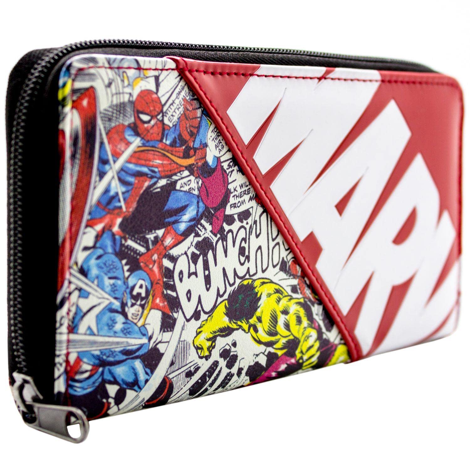Avenger Superhero Characters Comic Style Red Coin and Card Clutch Purse, One Size