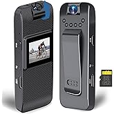 GXSSTO Body Camera Mini Camcorder 1080P FHD Sports Cam with Audio and Video Recording, Rotating Lens Night Vision Motion Detection Portable Pocket Cameras for Vlogging Police Outdoor