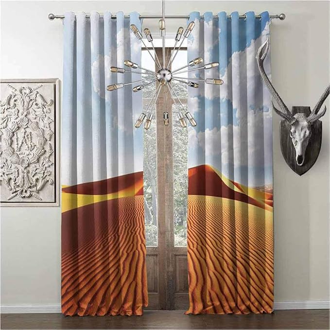 Hengshu - Juego de cortinas con aislamiento térmico, diseño de ciervos