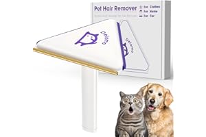 DELOMO Pet Hair Remover, 3 in 1 Cat and Dog Hair Remover for Couch, Furniture, Car Carpet, Bed, and Clothes, Reusable Pet Hair Remover for Car Detailing Supplies, Multi-Surface Fur Removal Tool