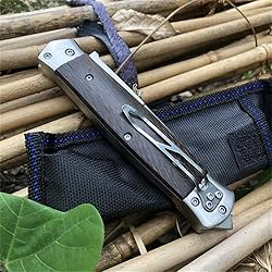 HUAAO Push Button Knife, Assisted Opening Folding