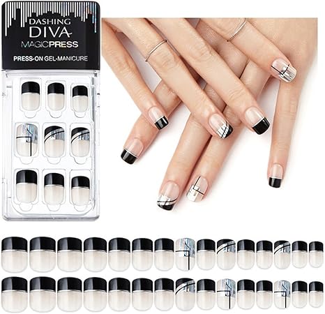 Amazon 世界特許1秒付ける ジェルネイル 3ｄ 高級感のあるデザインセット49種 ネイルアート 爪アクセサリー アートネイル用品 ネイルアートキット ネイルチップ 30tips ネイル用品 結婚式 パーティー ドレス Dashing Diva Nail Art Tips Tools 並行輸入品 32