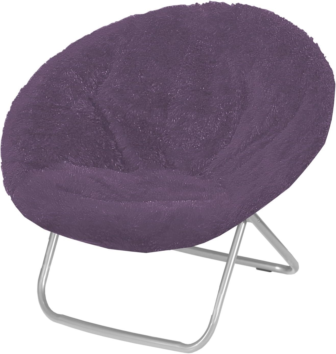 Urban Shop Saucer Chair, Fabric, Purple, Adult