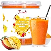Fanale Mango Popping Boba Pearls for Bubble Tea and Drinks, 7 Pounds | Bursting Boba Pearls for Smoothies, Ice Cream, Frozen Yogurt &amp; Desserts, Vegan, Non-GMO, Gluten-Free &amp; Fat-Free Topping
