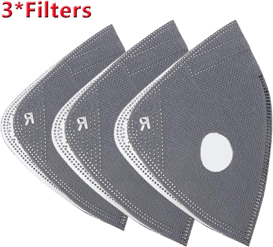 Dust Filter, MoHo Upgrade Version Activated Carbon Dustproof Filters Windproof Foggy Haze Anti-Dust Filter Motorcycle Bicycle Cycling Ski Half Face Filter for Outdoor Activities (Blue+3 extra filters)