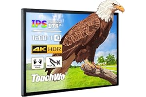 TouchWo 55 inch Capacitive Multi-Touch Screen Industrial Monitor, 16:9 Display 4K, Built-in Speakers, USB, VGA, DVI & HD-MI Ports, Digital Signage Displays and Player for Advertising