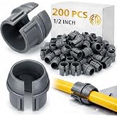 Copkim 200 Pcs 1/2'' Non-metallic Cable Connectors Nm Wire Fixing Buckle | Bulk Plastic Labor Saving Snap Quick Installation for Wiring, Single 14/2-10/3 Awg, Two 14/2-12/2-14/3 Awg, Etl Certified