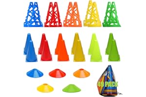 Soccer Cones, 7"+ 9" Training Dis Cones Equipment with Carry Bag for Skating Basketball Football Practice Drills, Indoor Outd