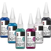 Marabu Alcohol Ink for Epoxy Resin - 6 Classic Colors Alcohol Ink Set - Vibrant and Versatile Alcohol Inks for Resin Art, Tumblers, Alcohol Paint Paper, Resin Dye - 20ml Inks