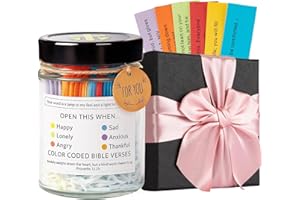 GIAUMA Bible Verse Jar – Christian Gifts for Women and Girls, Christmas Gift for Mom, Baptism Gift for Sister, and a Religious Soul Present for Inspirational, Encouraging, Motivational, Healing, and Faith