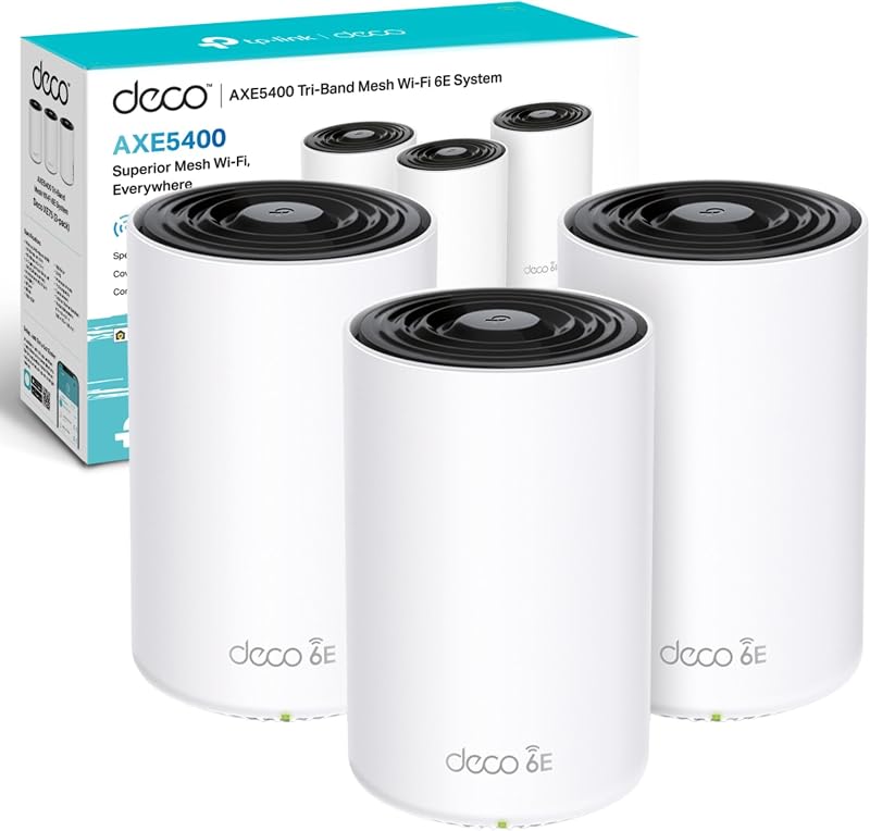 TP-Link Deco XE75 3-Pack AXE5400 Whole Home Mesh WiFi 6E Tri-Band