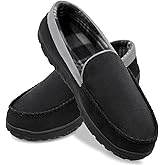 shoeslocker Mens Slippers Microsuede Moccasin Memory Foam House Shoes