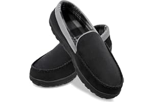 shoeslocker Mens Slippers Microsuede Moccasin Memory Foam House Shoes