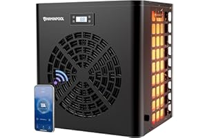 VARMINPOOL 16000BTU Pool Heat Pump for Above Ground Pool, Electric Pool Heater for 5400 Gallons, WiFi Control, Smart Inverter, Titanium Heat Exchanger, 110V