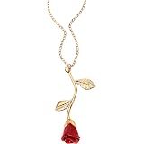 Beauty and the Beast Rose Necklace 