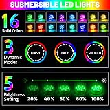 daphomeu Submersible LED Lights 2 Pack Remote Battery Powered RGB 16 Colors view 2