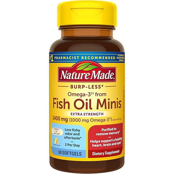 Nature Made Burp Less Fish Oil 2000 Mg Per Serving Softgels, Omega Fish Oil Supplements, 230