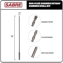 Sabre Tools 1/4 Inch x 12 Inch SDS Plus Rotary