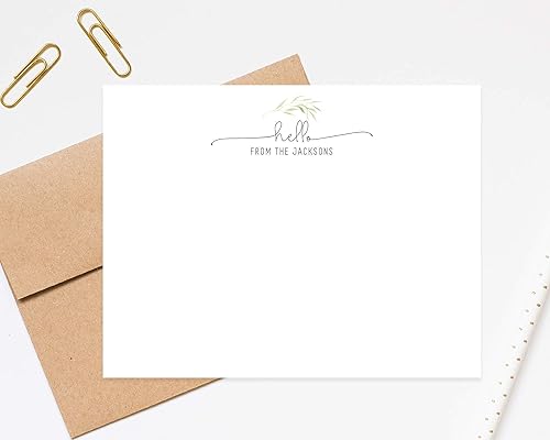 Script Hello Family Stationery Cards 