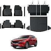 GALVAGNITE Floor Mats for Mazda CX-5 2017-2025, All Weather Floor Mats Trunk Cargo Liner with Backrest Protectors and Door Sill Guards Accessories, Full Coverage Set