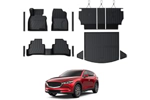 GALVAGNITE Floor Mats Set for Mazda CX-5 2017-2024 2025 Accessories, Full Coverage All Weather Floor Mats Cargo Mat with Backrest Protectors & Door Sill Guards