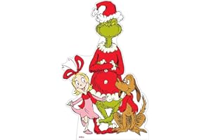Dr. Seuss The Grinch, Max, Cindy Lou Who Cardboard Standee – Life Size Grinch Characters Cutout Party Decoration for Classrooms, Libraries, and Holiday Parties -Officially Licensed