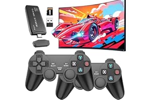 BAOPILONG 2025 Retro Gaming Console - 64GB Game Stick with 20,000+ Games, Plug & Play Video Games 4K HDMI Output + 2 Controllers for TV Retro Game Console 2.4GHz