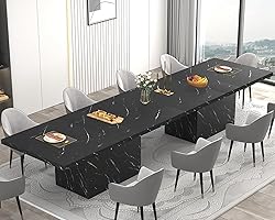 HSH 71” Black Dining Table for 6-8, Rectangle