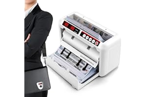 Frifreego Battery Operated Bill Counter Machine, Portable Rechargeable Money Counter with UV MG Detection, 800pcs/min Counting Speed, Take Anywhere with A Backpack for Multi-Currency Or Tickets