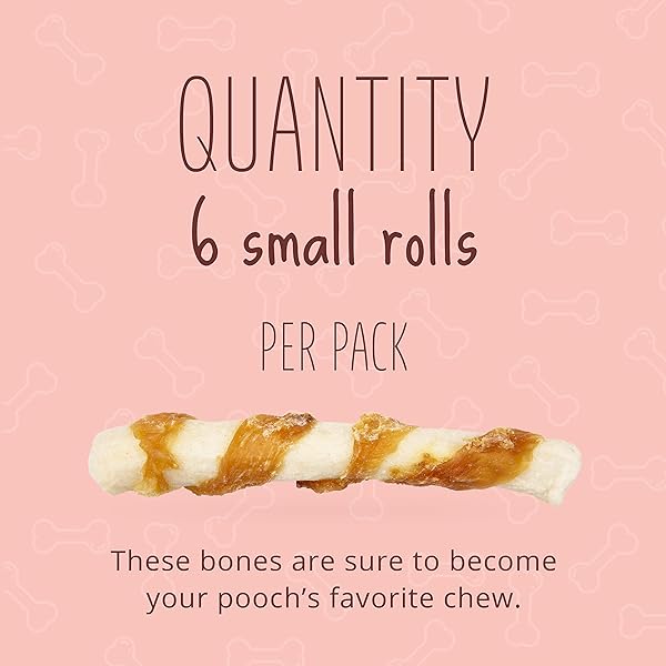 BETTER BELLY PROTEINS WITH REAL VENISON SMALL ROLLS 6 COUNT, DIGESTIBLE RAWHIDE FOR DOGS, 4.2 OZ