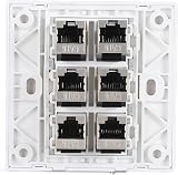 6 Port Cat 6 Ethernet Wall Plate Female to Female Detachable Jacks for Home Work view 9
