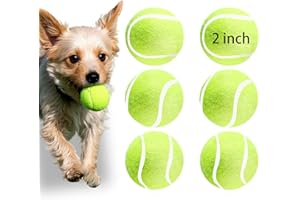 Wortade 6Pcs Small Tennis Balls for Dogs, 2 Inch Mini Tennis Ball for Dog, Small Dog Balls for Playing and Practice Suitable Ball Throwing Machine