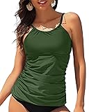 ANFILIA High Neck Swimsuit Tops for Women Tummy