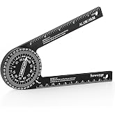 Snwoygr 7-Inch Aluminum Miter Saw Protractor &amp; Angle Finder | CNC Dual Scale CM/Inch, Inside/Outside Angle Measuring Tool for Carpenter, Framing, Rafters, Crown Molding, Trim