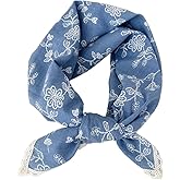 Pemilosci Soft Cotton Like Lace Bandana Headband, Head Wrap, Protective Coverage, Hair Neck Scarf for Women 24 x 24 inch