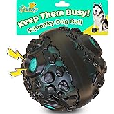 JoyBruko Dog Ball for Aggressive Chewers - Interactive Dog Toy Giggle Balls Fun Squeaky Sound to Keep Them Busy, Durable for Small Medium Large Breeds, Rubber Chew Toy As Seen on TV, Black & Lake Blue